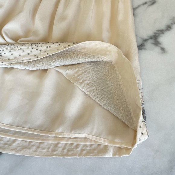 Club Monaco Cream Skirt with Embellished Beading Details - Picture 6 of 12